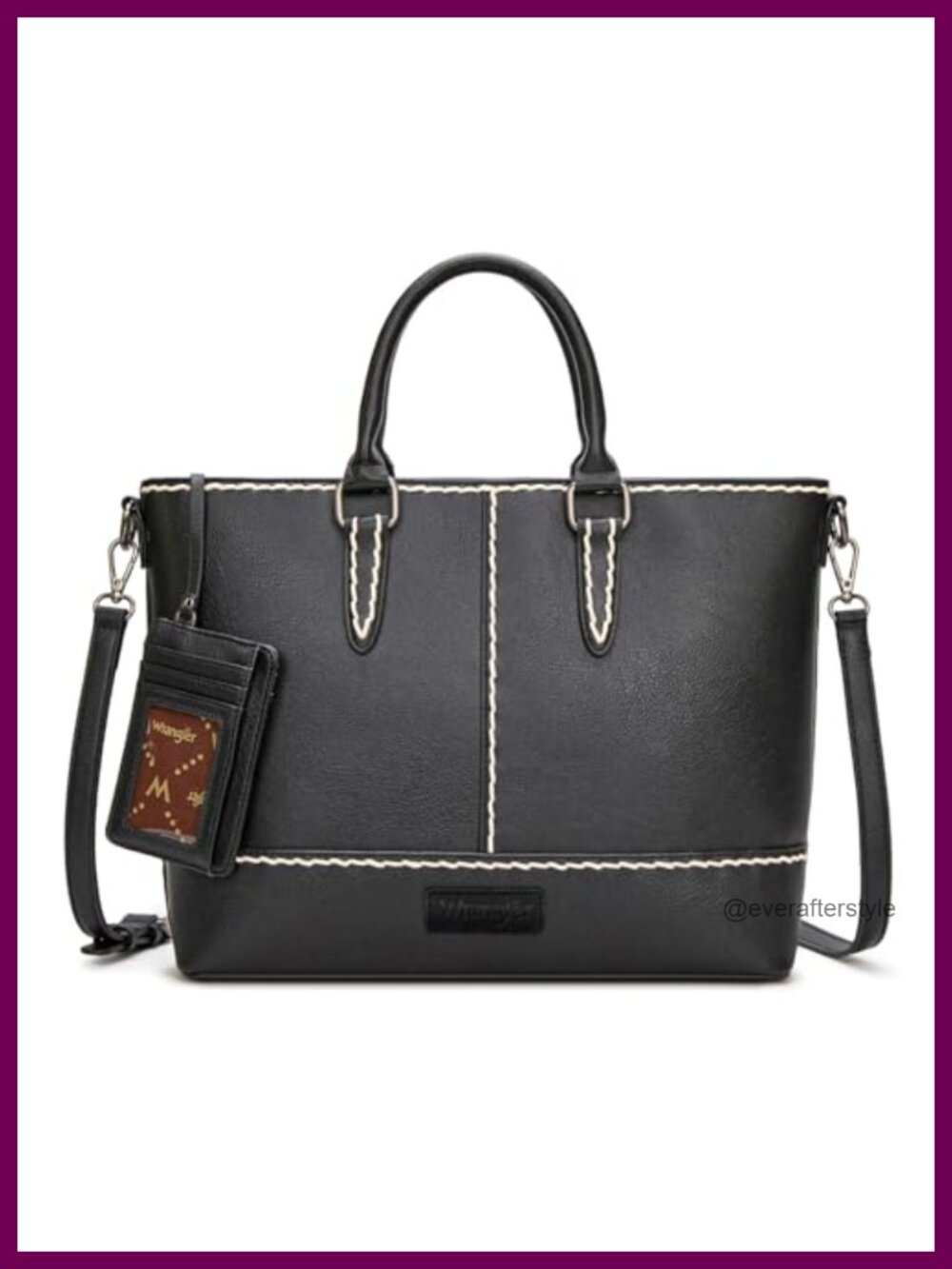 Faux Leather Top-handle Tote Bag Crossbody with Removable Card Holder